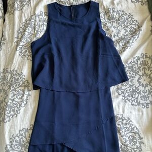 Navy blue tiered romper